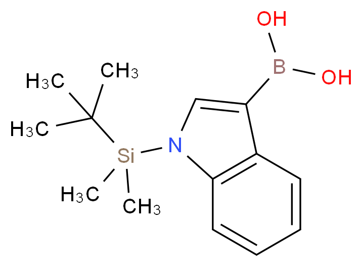 [1-(tert-butyldimethylsilyl)-1H-indol-3-yl]boronic acid_分子结构_CAS_159590-02-0