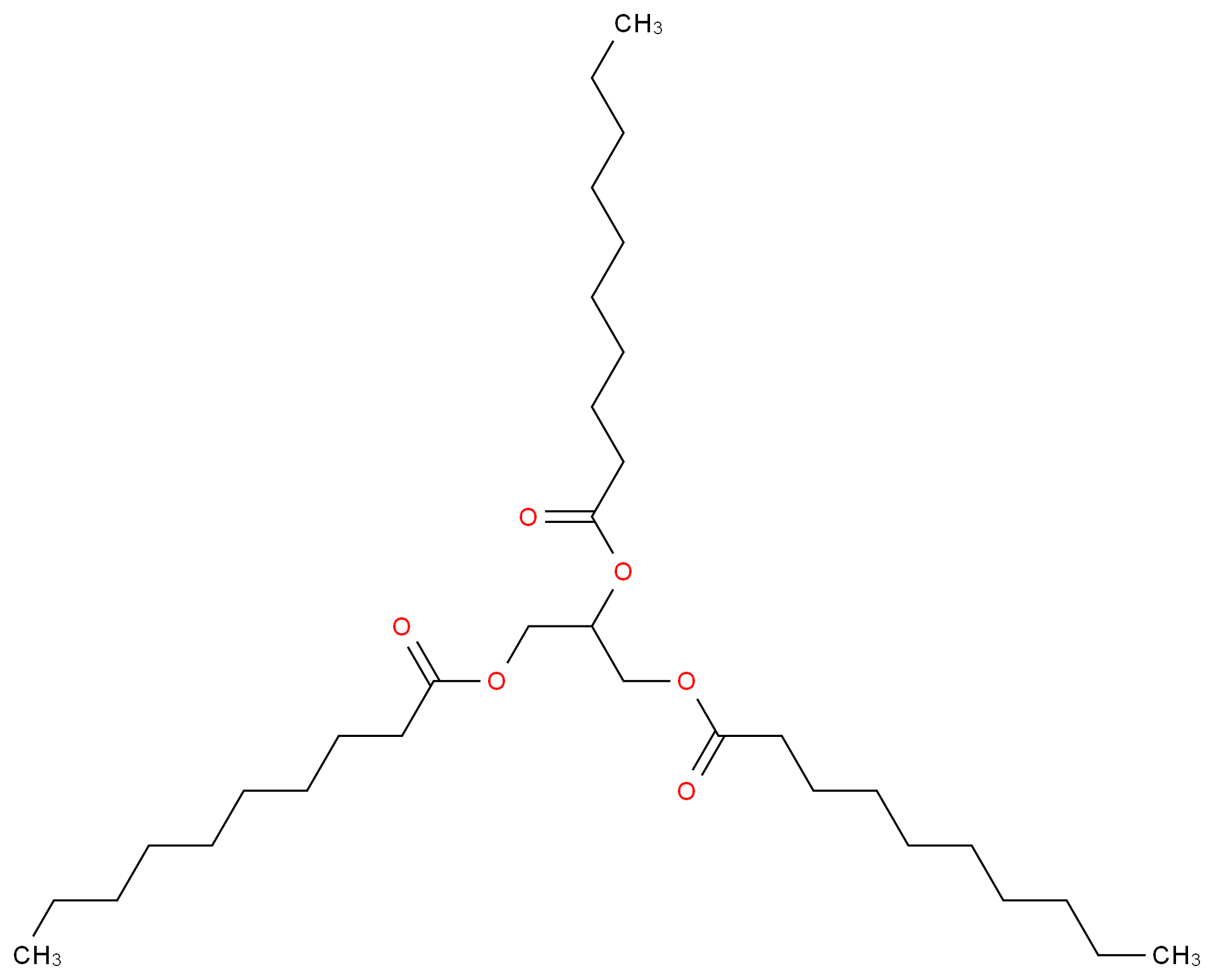 1,3-bis(decanoyloxy)propan-2-yl decanoate_分子结构_CAS_621-71-6