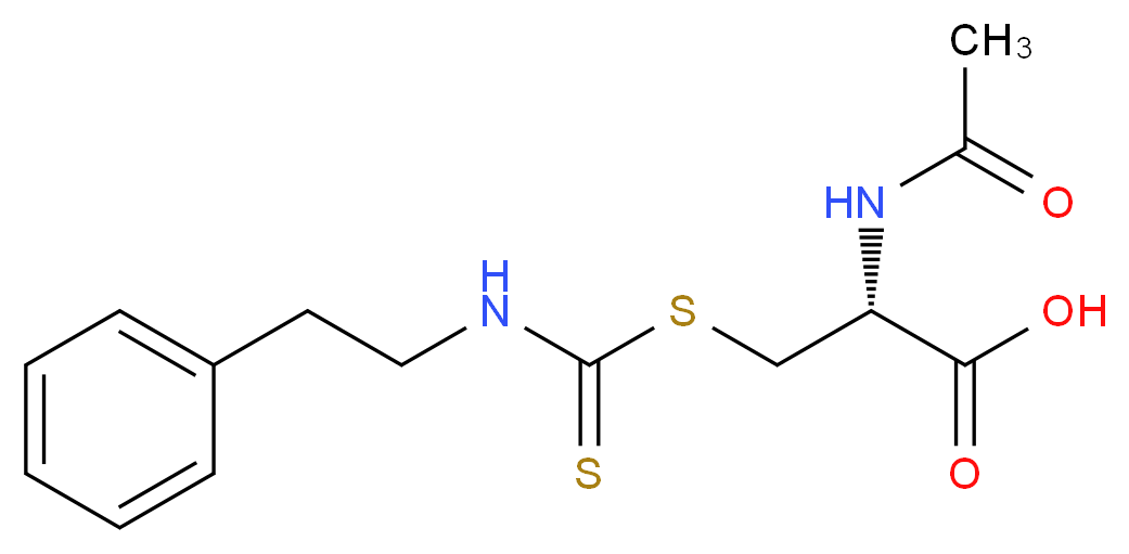 (2R)-2-acetamido-3-{[(2-phenylethyl)carbamothioyl]sulfanyl}propanoic acid_分子结构_CAS_131918-97-3