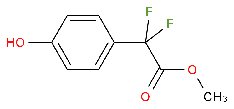 methyl 2,2-difluoro-2-(4-hydroxyphenyl)acetate_分子结构_CAS_1196147-40-6)