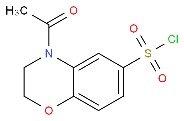 4-Acetyl-3,4-dihydro-2H-1,4-benzoxazine-6-sulfonyl chloride_分子结构_CAS_1017791-37-5)