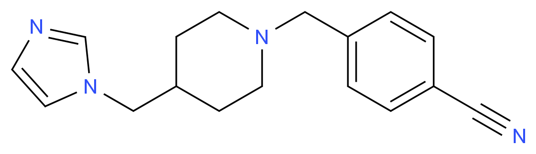 4-{[4-(1H-imidazol-1-ylmethyl)piperidin-1-yl]methyl}benzonitrile_分子结构_CAS_)