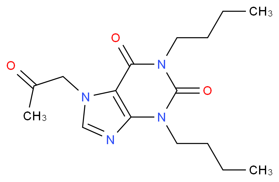 1,3-dibutyl-7-(2-oxopropyl)-2,3,6,7-tetrahydro-1H-purine-2,6-dione_分子结构_CAS_57076-71-8
