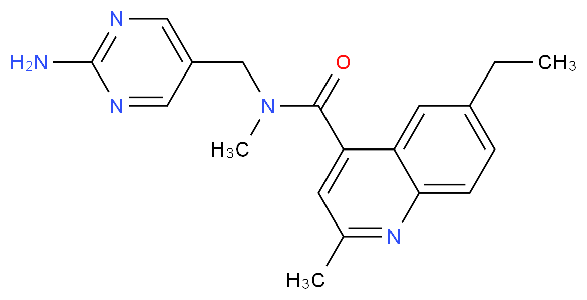 N-[(2-amino-5-pyrimidinyl)methyl]-6-ethyl-N,2-dimethyl-4-quinolinecarboxamide_分子结构_CAS_)
