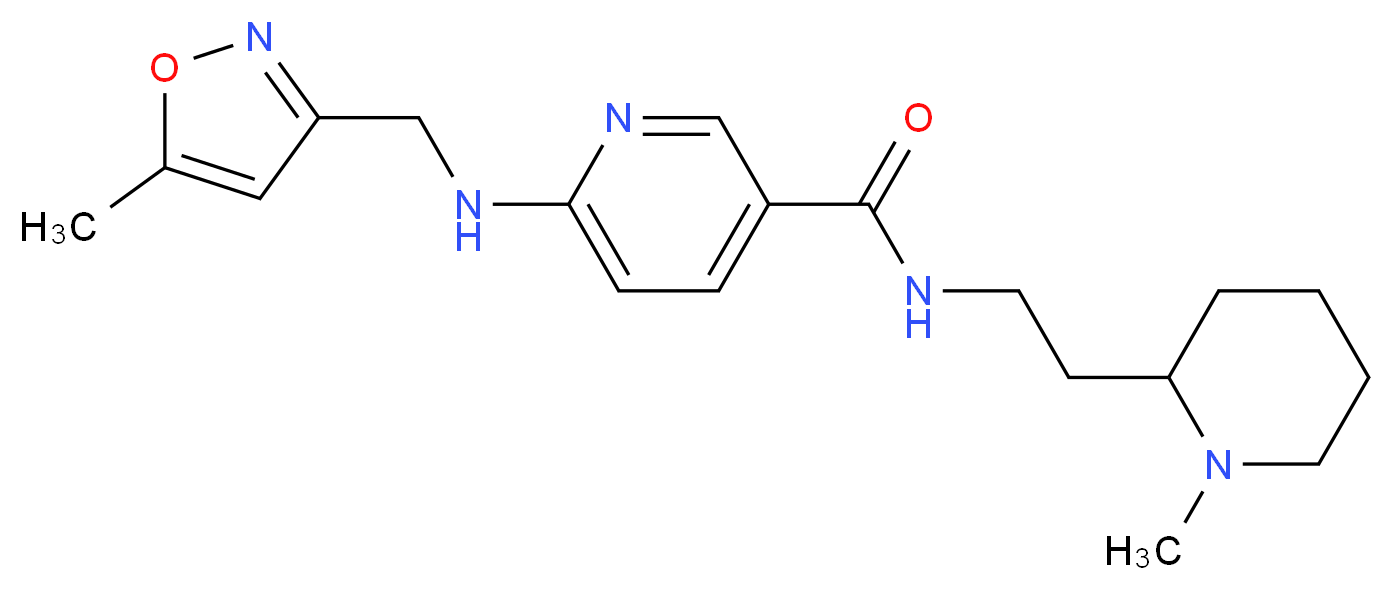 6-{[(5-methyl-3-isoxazolyl)methyl]amino}-N-[2-(1-methyl-2-piperidinyl)ethyl]nicotinamide_分子结构_CAS_)