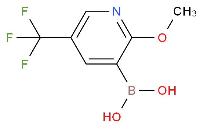 [2-methoxy-5-(trifluoromethyl)pyridin-3-yl]boronic acid_分子结构_CAS_1072946-55-4