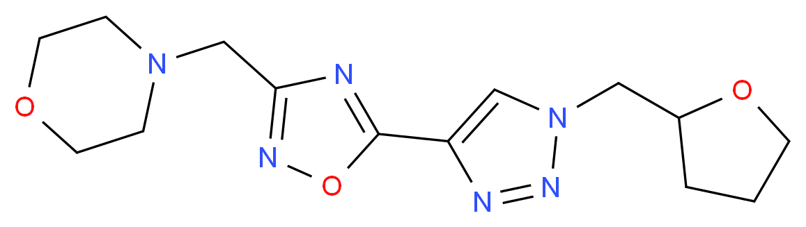 4-({5-[1-(tetrahydro-2-furanylmethyl)-1H-1,2,3-triazol-4-yl]-1,2,4-oxadiazol-3-yl}methyl)morpholine_分子结构_CAS_)