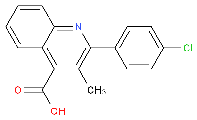 2-(4-chlorophenyl)-3-methylquinoline-4-carboxylic acid_分子结构_CAS_43071-47-2