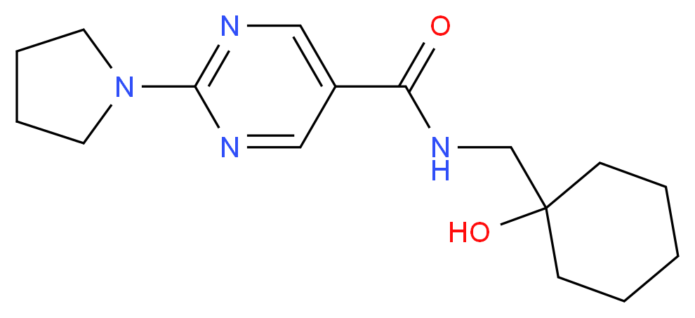 N-[(1-hydroxycyclohexyl)methyl]-2-pyrrolidin-1-ylpyrimidine-5-carboxamide_分子结构_CAS_)