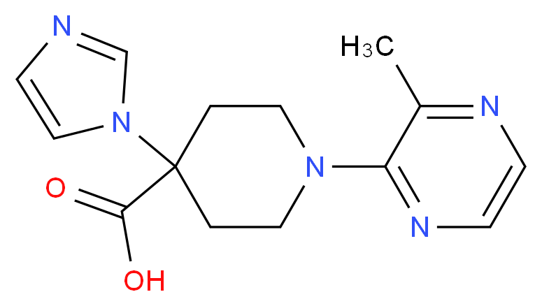 4-(1H-imidazol-1-yl)-1-(3-methylpyrazin-2-yl)piperidine-4-carboxylic acid_分子结构_CAS_)