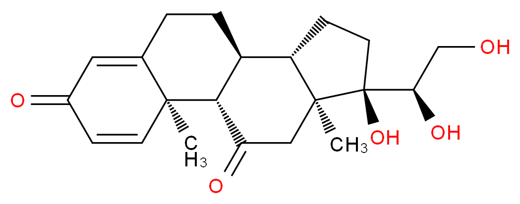 (1S,2R,10S,11S,14R,15S)-14-[(1R)-1,2-dihydroxyethyl]-14-hydroxy-2,15-dimethyltetracyclo[8.7.0.0<sup>2</sup>,<sup>7</sup>.0<sup>1</sup><sup>1</sup>,<sup>1</sup><sup>5</sup>]heptadeca-3,6-diene-5,17-dione_分子结构_CAS_600-92-0