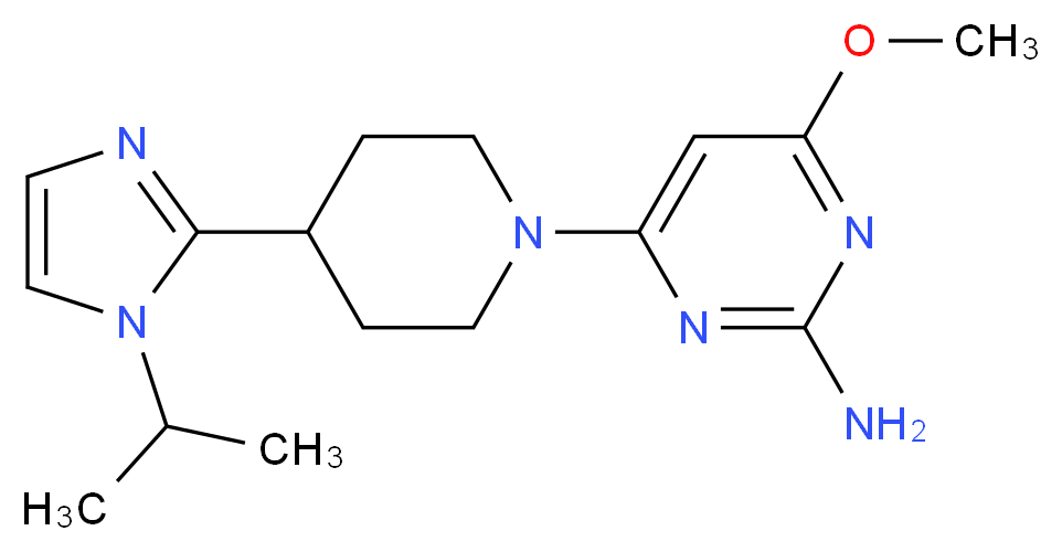 4-[4-(1-isopropyl-1H-imidazol-2-yl)-1-piperidinyl]-6-methoxy-2-pyrimidinamine_分子结构_CAS_)