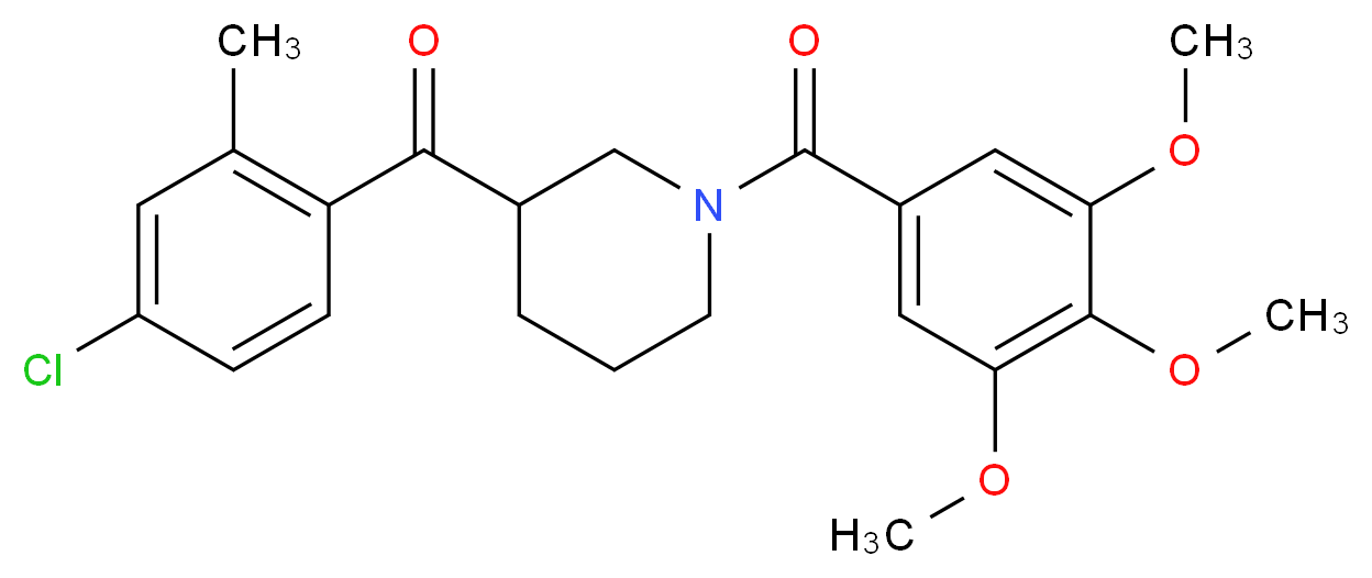 (4-chloro-2-methylphenyl)[1-(3,4,5-trimethoxybenzoyl)-3-piperidinyl]methanone_分子结构_CAS_)