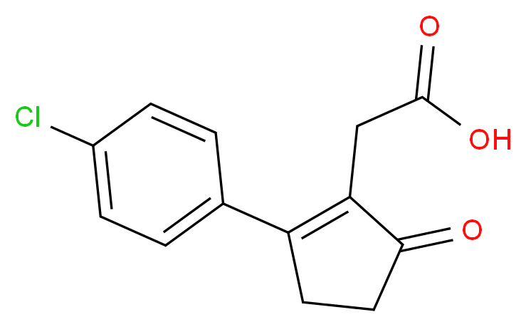2-[2-(4-chlorophenyl)-5-oxocyclopent-1-en-1-yl]acetic acid_分子结构_CAS_53272-87-0