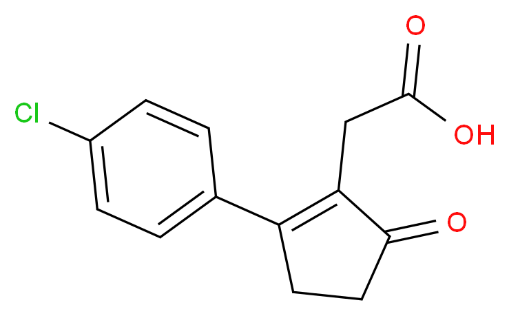 [2-(4-Chloro-phenyl)-5-oxo-cyclopent-1-enyl]-acetic acid_分子结构_CAS_53272-87-0)