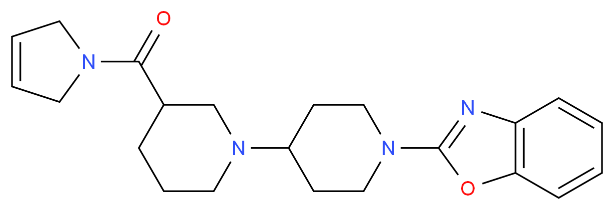 1'-(1,3-benzoxazol-2-yl)-3-(2,5-dihydro-1H-pyrrol-1-ylcarbonyl)-1,4'-bipiperidine_分子结构_CAS_)