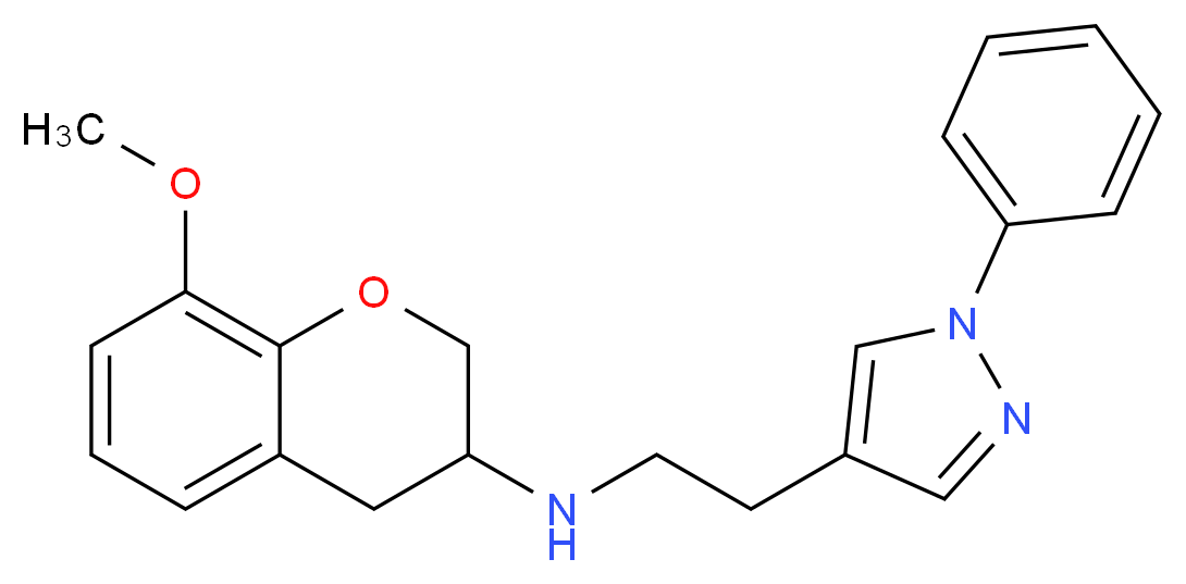 (8-methoxy-3,4-dihydro-2H-chromen-3-yl)[2-(1-phenyl-1H-pyrazol-4-yl)ethyl]amine_分子结构_CAS_)