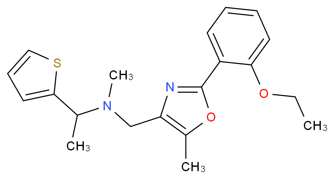 N-{[2-(2-ethoxyphenyl)-5-methyl-1,3-oxazol-4-yl]methyl}-N-methyl-1-(2-thienyl)ethanamine_分子结构_CAS_)