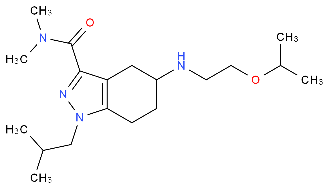 1-isobutyl-5-[(2-isopropoxyethyl)amino]-N,N-dimethyl-4,5,6,7-tetrahydro-1H-indazole-3-carboxamide_分子结构_CAS_)
