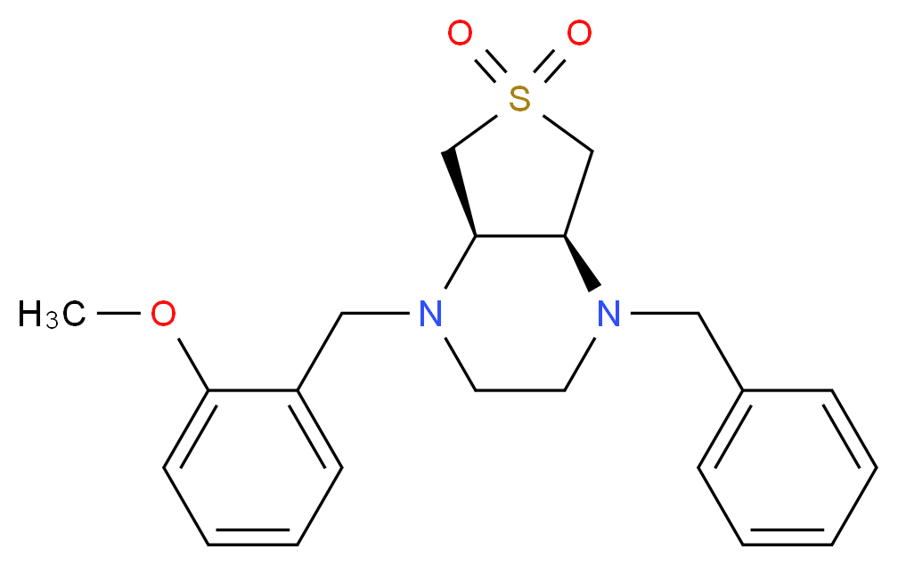 (4aR*,7aS*)-1-benzyl-4-(2-methoxybenzyl)octahydrothieno[3,4-b]pyrazine 6,6-dioxide_分子结构_CAS_)