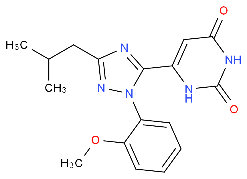 6-[3-isobutyl-1-(2-methoxyphenyl)-1H-1,2,4-triazol-5-yl]pyrimidine-2,4(1H,3H)-dione_分子结构_CAS_)