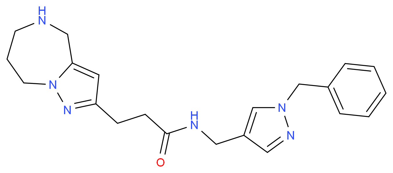 N-[(1-benzyl-1H-pyrazol-4-yl)methyl]-3-(5,6,7,8-tetrahydro-4H-pyrazolo[1,5-a][1,4]diazepin-2-yl)propanamide_分子结构_CAS_)