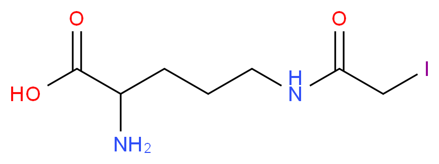 2-amino-5-(2-iodoacetamido)pentanoic acid_分子结构_CAS_35748-65-3