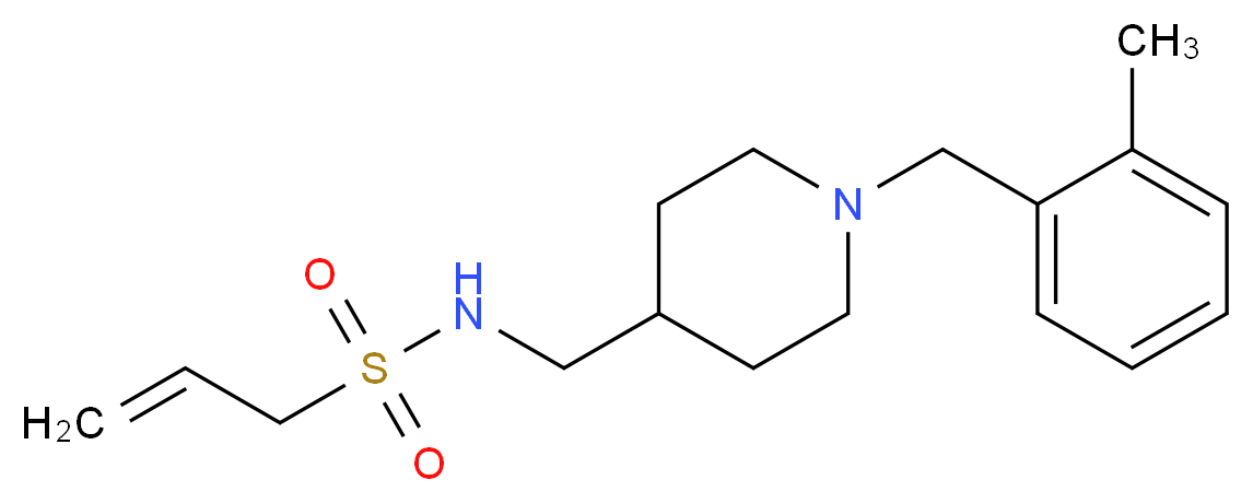 N-{[1-(2-methylbenzyl)piperidin-4-yl]methyl}prop-2-ene-1-sulfonamide_分子结构_CAS_)