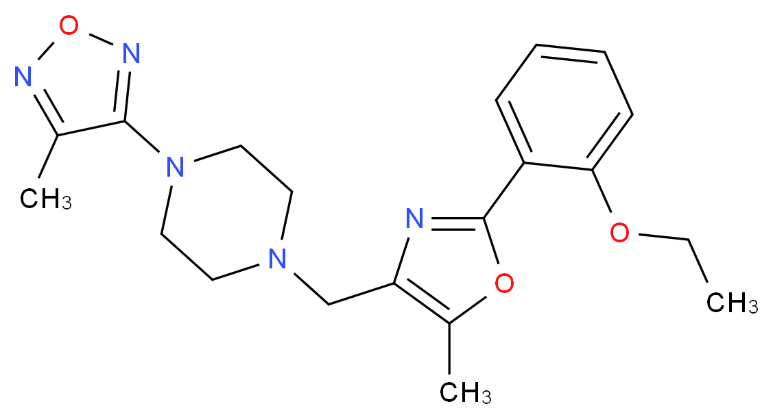 1-{[2-(2-ethoxyphenyl)-5-methyl-1,3-oxazol-4-yl]methyl}-4-(4-methyl-1,2,5-oxadiazol-3-yl)piperazine_分子结构_CAS_)