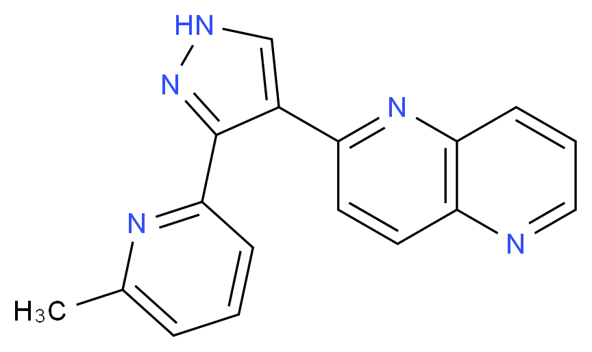 2-[3-(6-methylpyridin-2-yl)-1H-pyrazol-4-yl]-1,5-naphthyridine_分子结构_CAS_446859-33-2