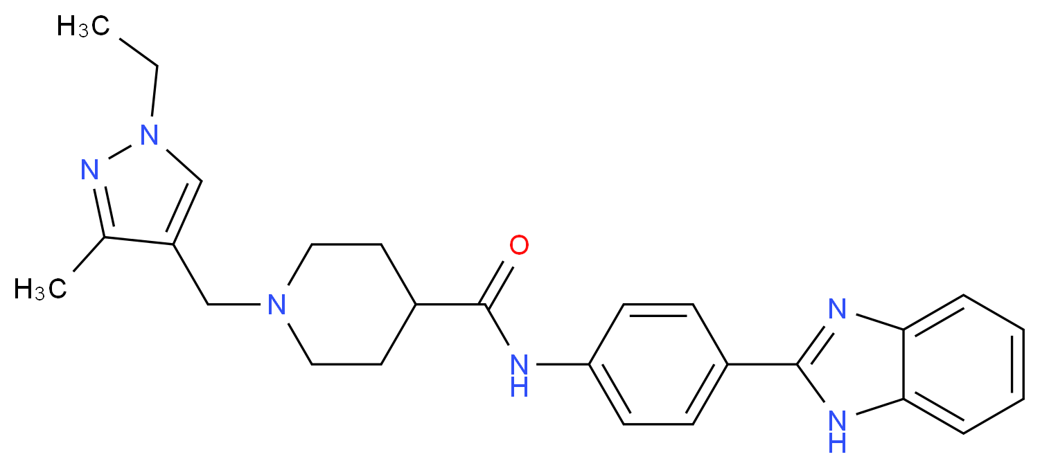 N-[4-(1H-benzimidazol-2-yl)phenyl]-1-[(1-ethyl-3-methyl-1H-pyrazol-4-yl)methyl]-4-piperidinecarboxamide_分子结构_CAS_)