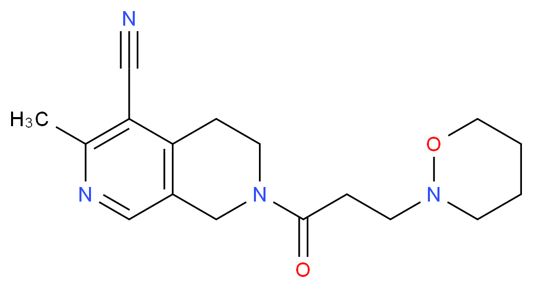 3-methyl-7-[3-(1,2-oxazinan-2-yl)propanoyl]-5,6,7,8-tetrahydro-2,7-naphthyridine-4-carbonitrile_分子结构_CAS_)