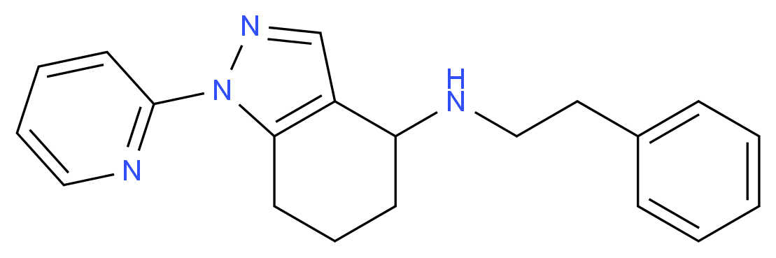 N-(2-phenylethyl)-1-(2-pyridinyl)-4,5,6,7-tetrahydro-1H-indazol-4-amine_分子结构_CAS_)