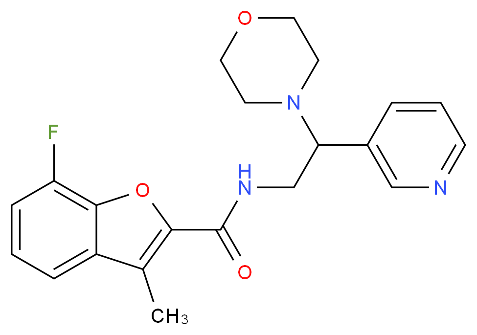 7-fluoro-3-methyl-N-[2-(4-morpholinyl)-2-(3-pyridinyl)ethyl]-1-benzofuran-2-carboxamide_分子结构_CAS_)