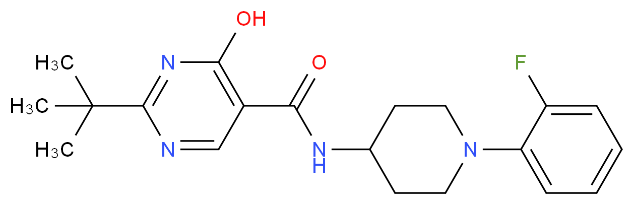 2-tert-butyl-N-[1-(2-fluorophenyl)piperidin-4-yl]-4-hydroxypyrimidine-5-carboxamide_分子结构_CAS_)