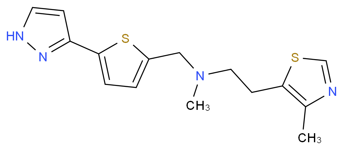N-methyl-2-(4-methyl-1,3-thiazol-5-yl)-N-{[5-(1H-pyrazol-3-yl)-2-thienyl]methyl}ethanamine_分子结构_CAS_)