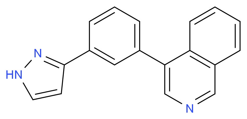 4-[3-(1H-pyrazol-3-yl)phenyl]isoquinoline_分子结构_CAS_)