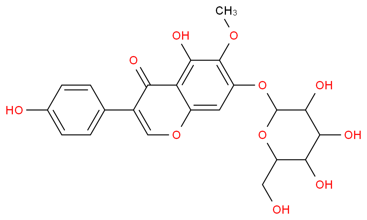 5-hydroxy-3-(4-hydroxyphenyl)-6-methoxy-7-{[3,4,5-trihydroxy-6-(hydroxymethyl)oxan-2-yl]oxy}-4H-chromen-4-one_分子结构_CAS_611-40-5