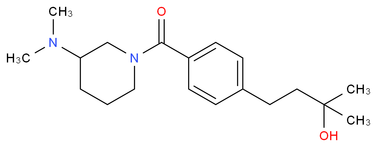 4-(4-{[3-(dimethylamino)-1-piperidinyl]carbonyl}phenyl)-2-methyl-2-butanol_分子结构_CAS_)