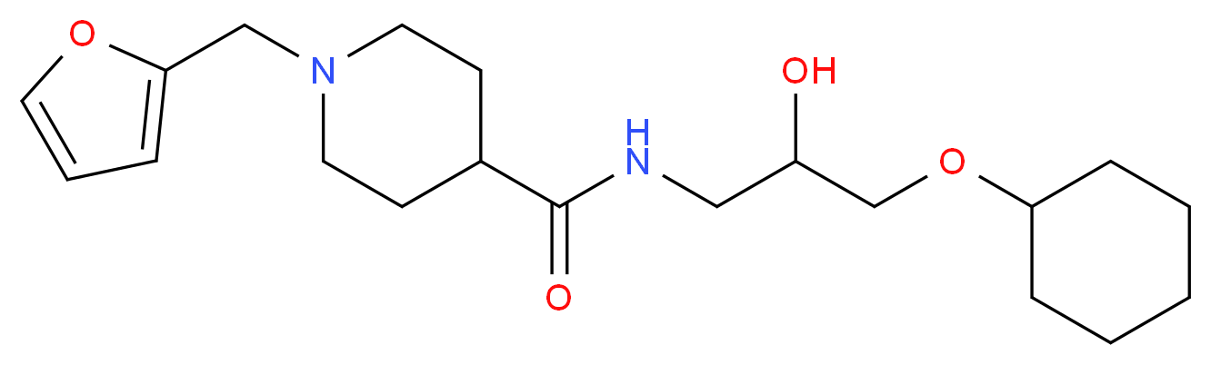 N-[3-(cyclohexyloxy)-2-hydroxypropyl]-1-(2-furylmethyl)-4-piperidinecarboxamide_分子结构_CAS_)