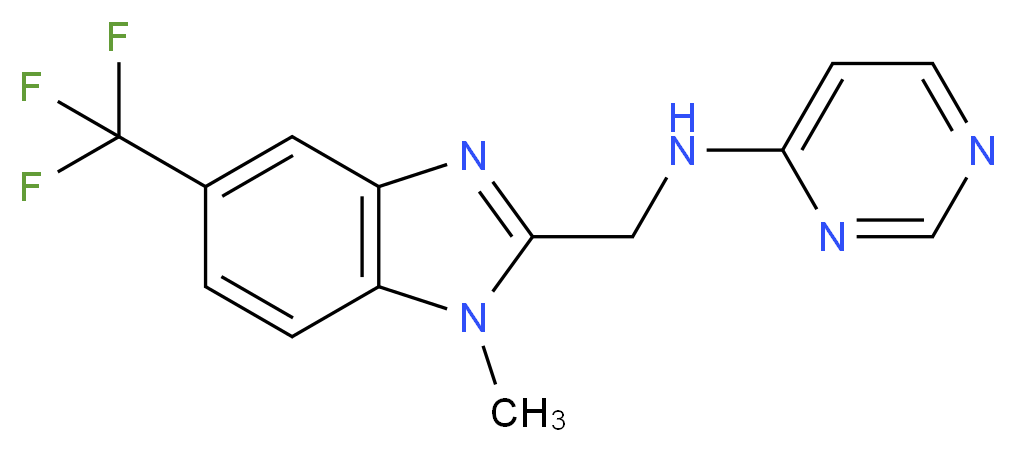 N-{[1-methyl-5-(trifluoromethyl)-1H-benzimidazol-2-yl]methyl}pyrimidin-4-amine_分子结构_CAS_)