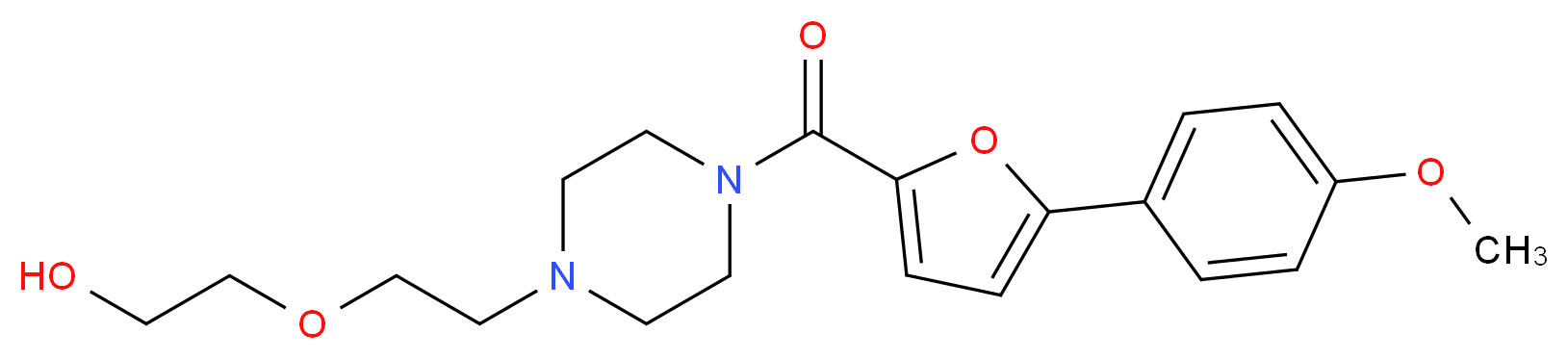 2-(2-{4-[5-(4-methoxyphenyl)-2-furoyl]piperazin-1-yl}ethoxy)ethanol_分子结构_CAS_)