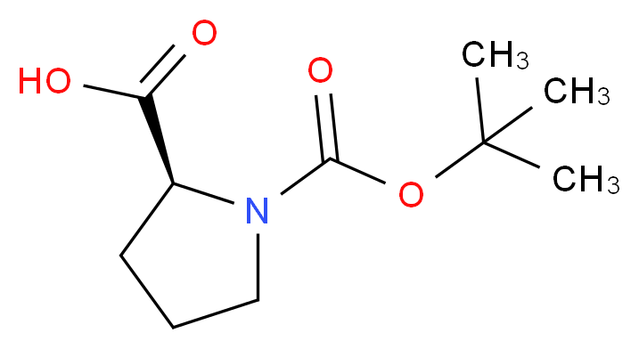 (2S)-1-[(tert-butoxy)carbonyl]pyrrolidine-2-carboxylic acid_分子结构_CAS_15761-39-4