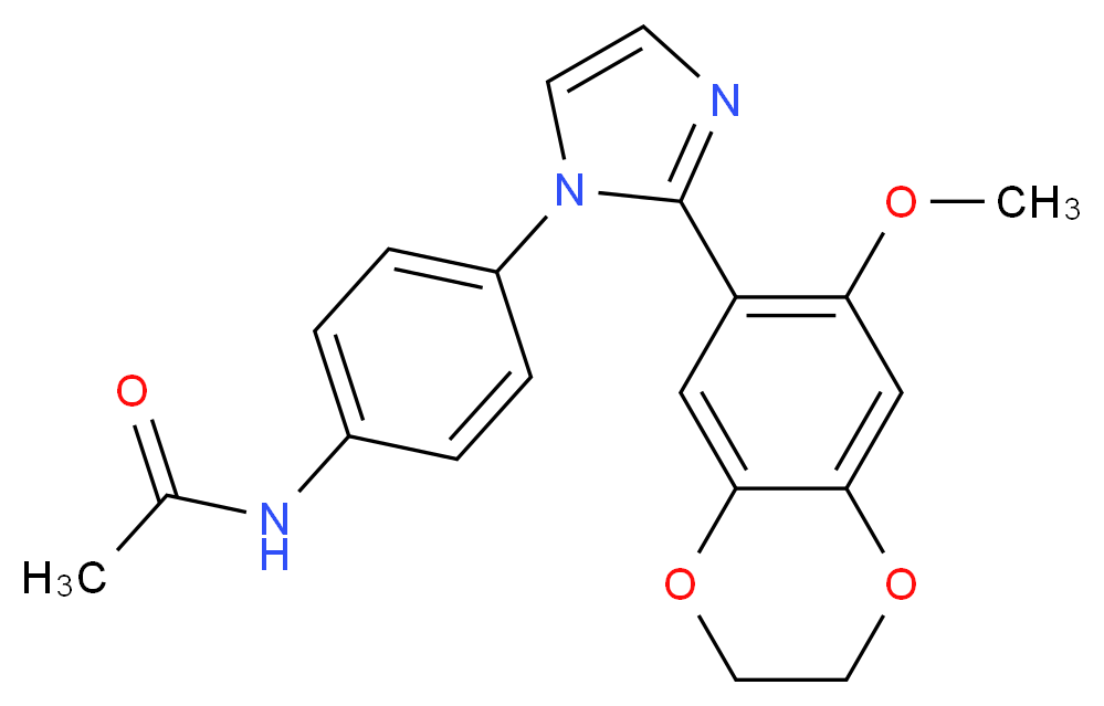 N-{4-[2-(7-methoxy-2,3-dihydro-1,4-benzodioxin-6-yl)-1H-imidazol-1-yl]phenyl}acetamide_分子结构_CAS_)