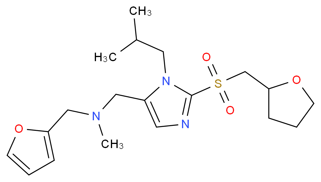 (2-furylmethyl)({1-isobutyl-2-[(tetrahydro-2-furanylmethyl)sulfonyl]-1H-imidazol-5-yl}methyl)methylamine_分子结构_CAS_)