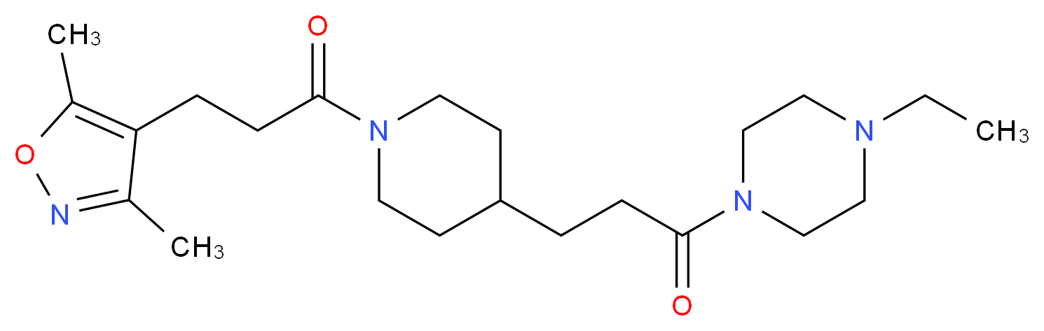 1-(3-{1-[3-(3,5-dimethyl-4-isoxazolyl)propanoyl]-4-piperidinyl}propanoyl)-4-ethylpiperazine_分子结构_CAS_)