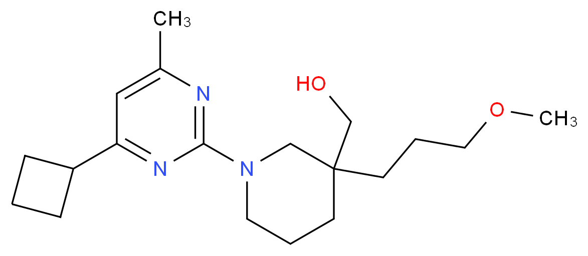 [1-(4-cyclobutyl-6-methyl-2-pyrimidinyl)-3-(3-methoxypropyl)-3-piperidinyl]methanol_分子结构_CAS_)