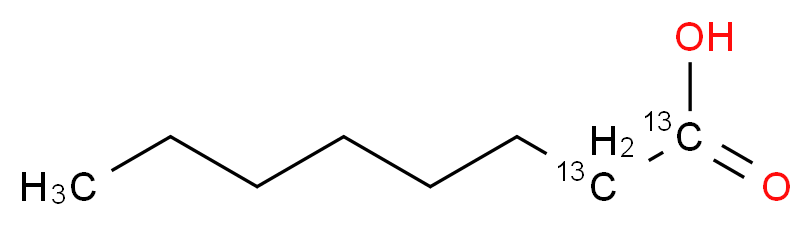 (1,2-<sup>1</sup><sup>3</sup>C<sub>2</sub>)octanoic acid_分子结构_CAS_202114-57-6