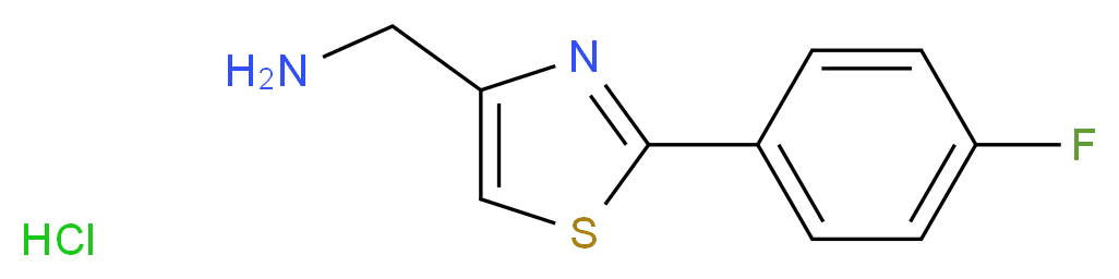 C-[2-(4-Fluoro-phenyl)-thiazol-4-yl]-methylamine hydrochloride_分子结构_CAS_1187932-83-7)