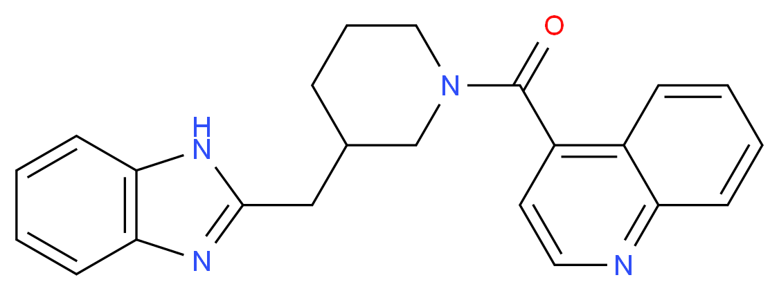 4-{[3-(1H-benzimidazol-2-ylmethyl)-1-piperidinyl]carbonyl}quinoline_分子结构_CAS_)